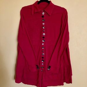 Festive four season cotton long shirt jacket